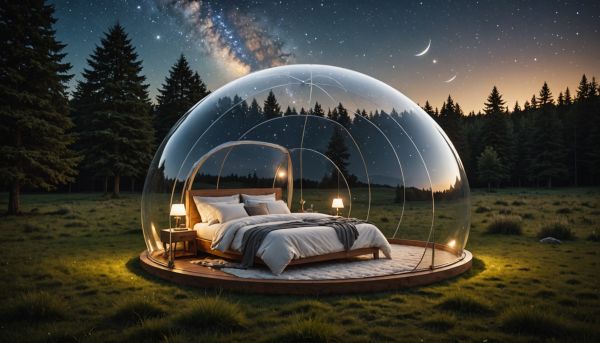 Dormir dans une bulle transparente sous les étoiles